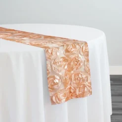 Peony Bouquet Table Runner in Peach