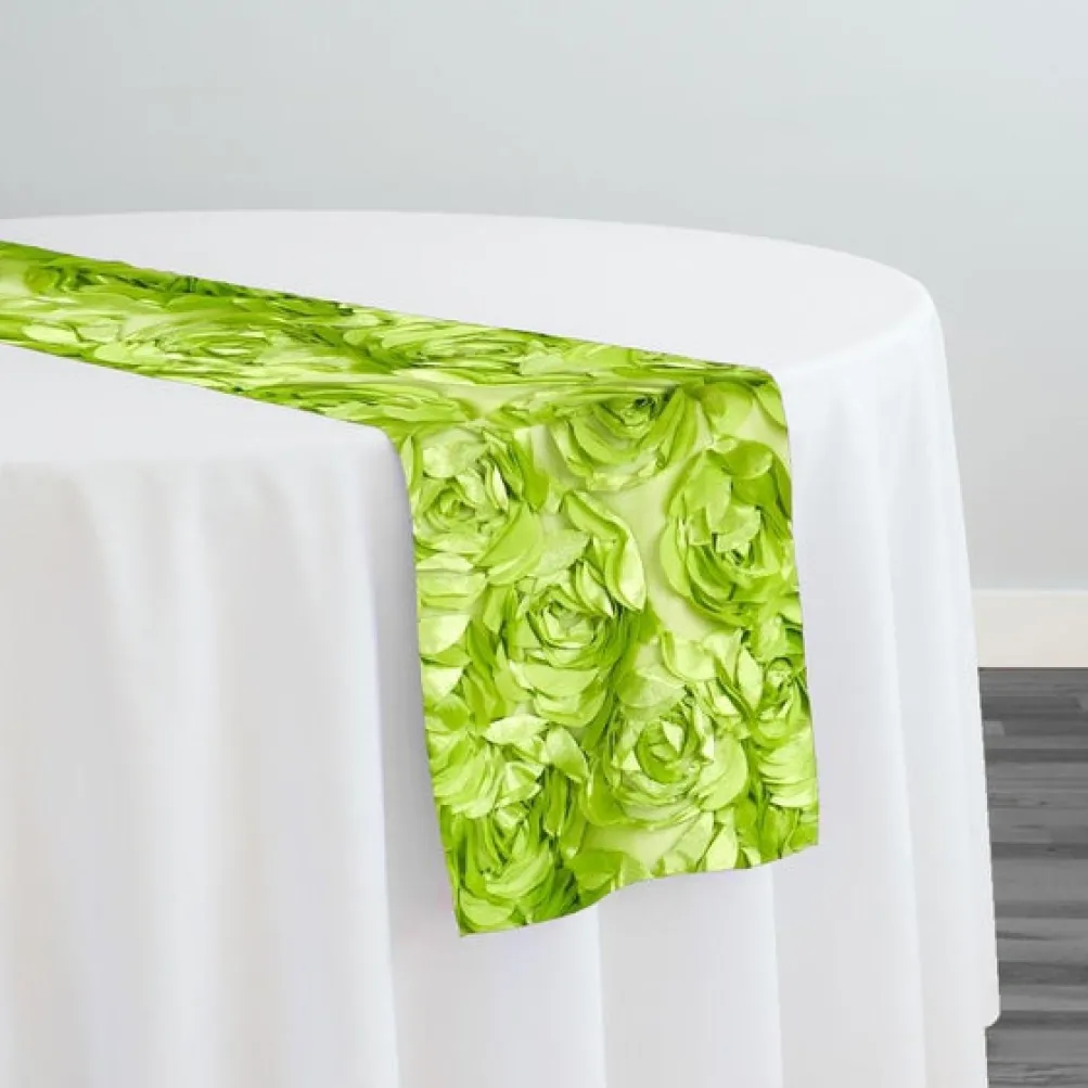 Peony Bouquet Table Runner in Lime