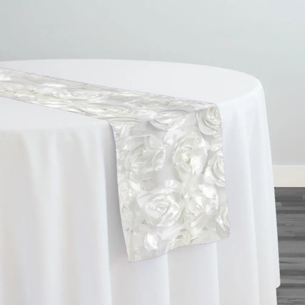 Peony Bouquet Table Runner in Ivory