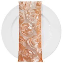 Peony Bouquet (w/ Poly Lining) Table Napkin in Peach