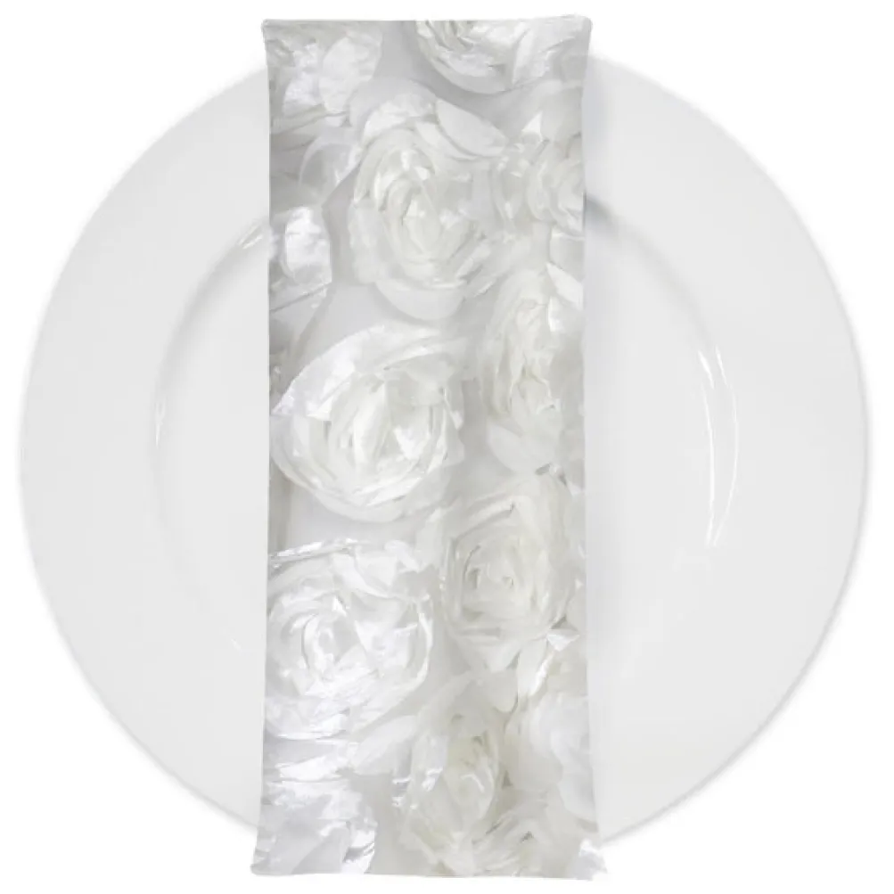 Peony Bouquet (w/ Poly Lining) Table Napkin in Ivory