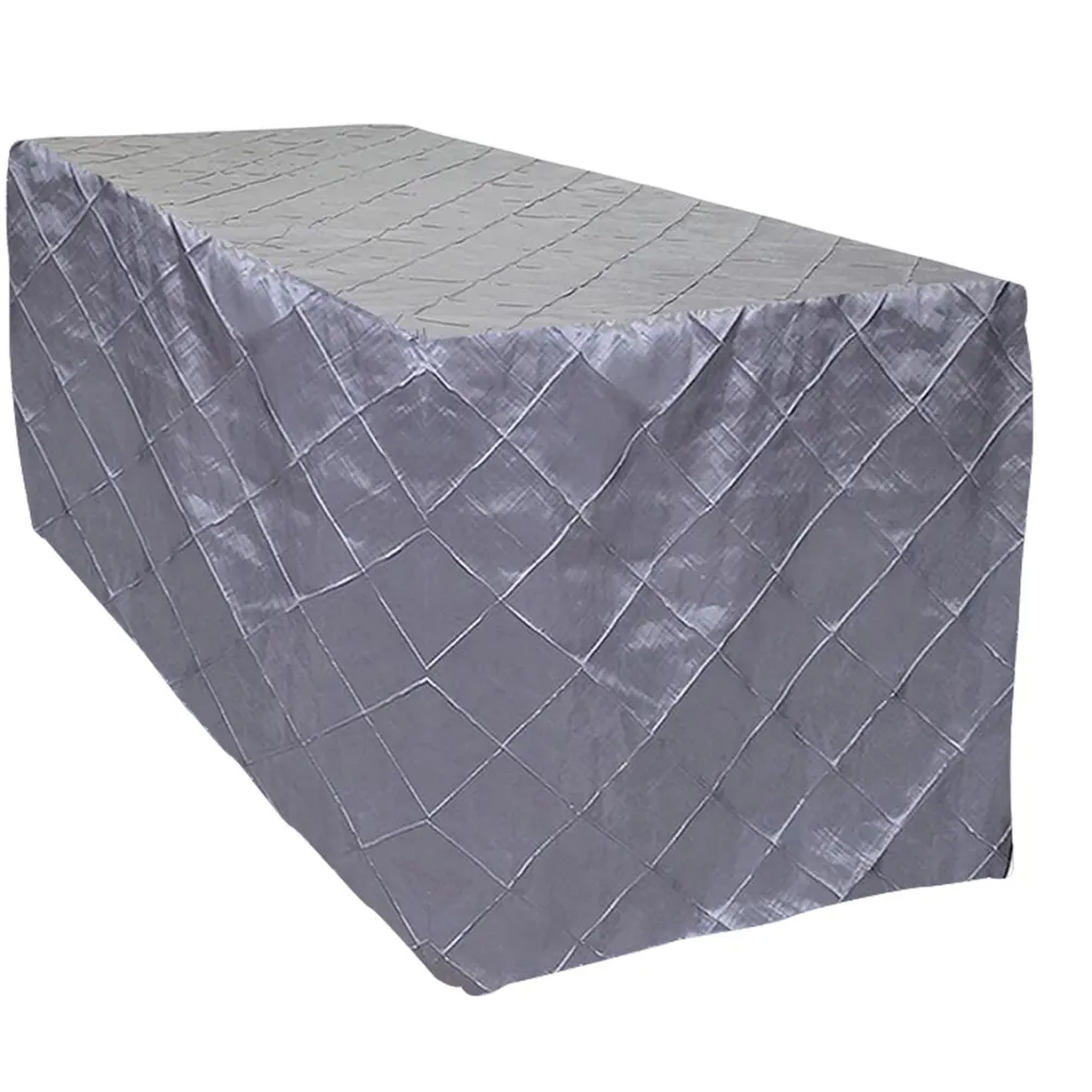 4" Pintuck Taffeta Banquet Fitted Tablecloths - Hospitality Line
