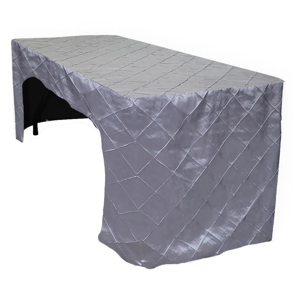 4" Pintuck Taffeta Banquet Fitted Tablecloths - Hospitality Line