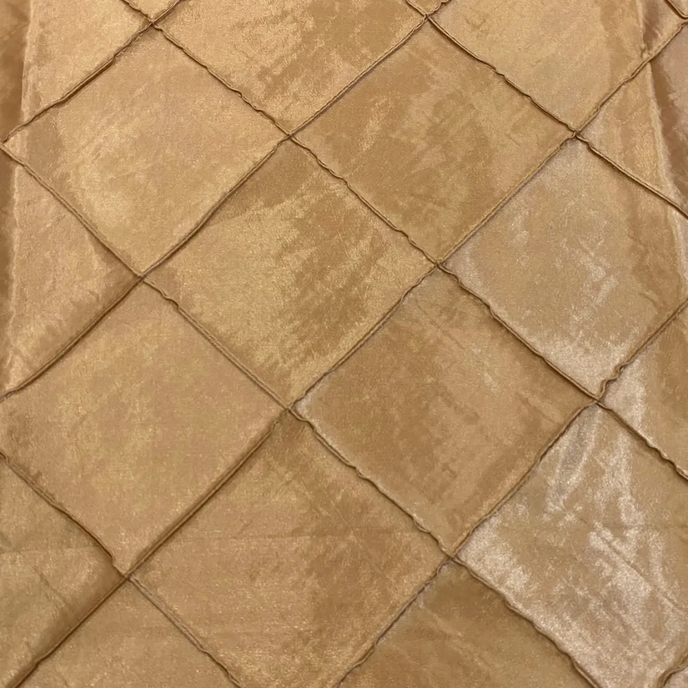 4" Pintuck Taffeta Table Linen in Gold 902