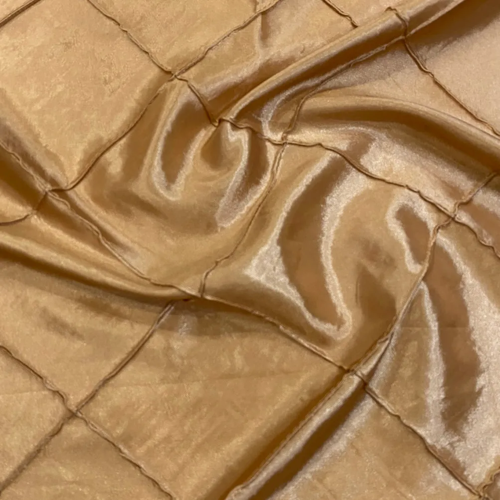 4" Pintuck Taffeta Table Linen in Gold 902
