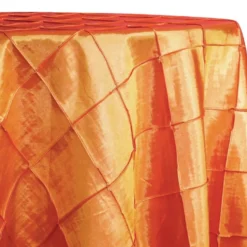 4" Pintuck Taffeta Table Linen in Orange 107