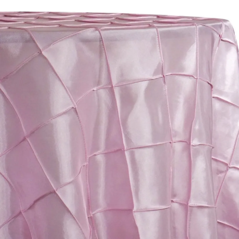 4" Pintuck Taffeta Table Linen in Petal Pink