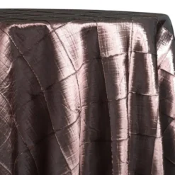 4" Pintuck Taffeta Table Linen in Chocolate