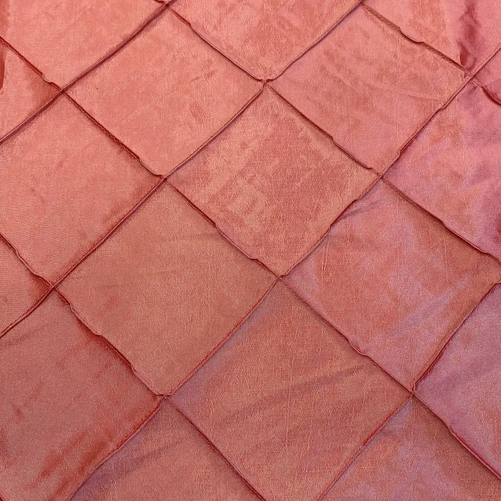 4" Pintuck Taffeta Table Linen in Coral 131