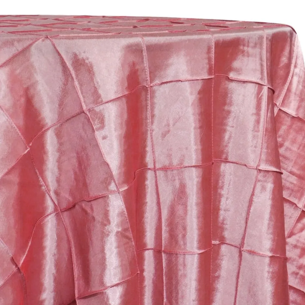 4" Pintuck Taffeta Table Linen in Coral 131