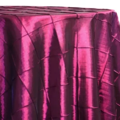4" Pintuck Taffeta Table Linen in Sangria 046
