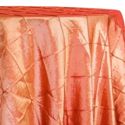 4" Pintuck Taffeta Table Linen in Salmon