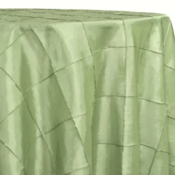 4" Pintuck Taffeta Table Linen in Sage 103