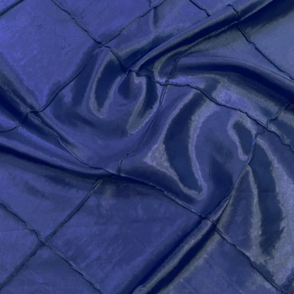 4" Pintuck Taffeta Table Linen in Navy
