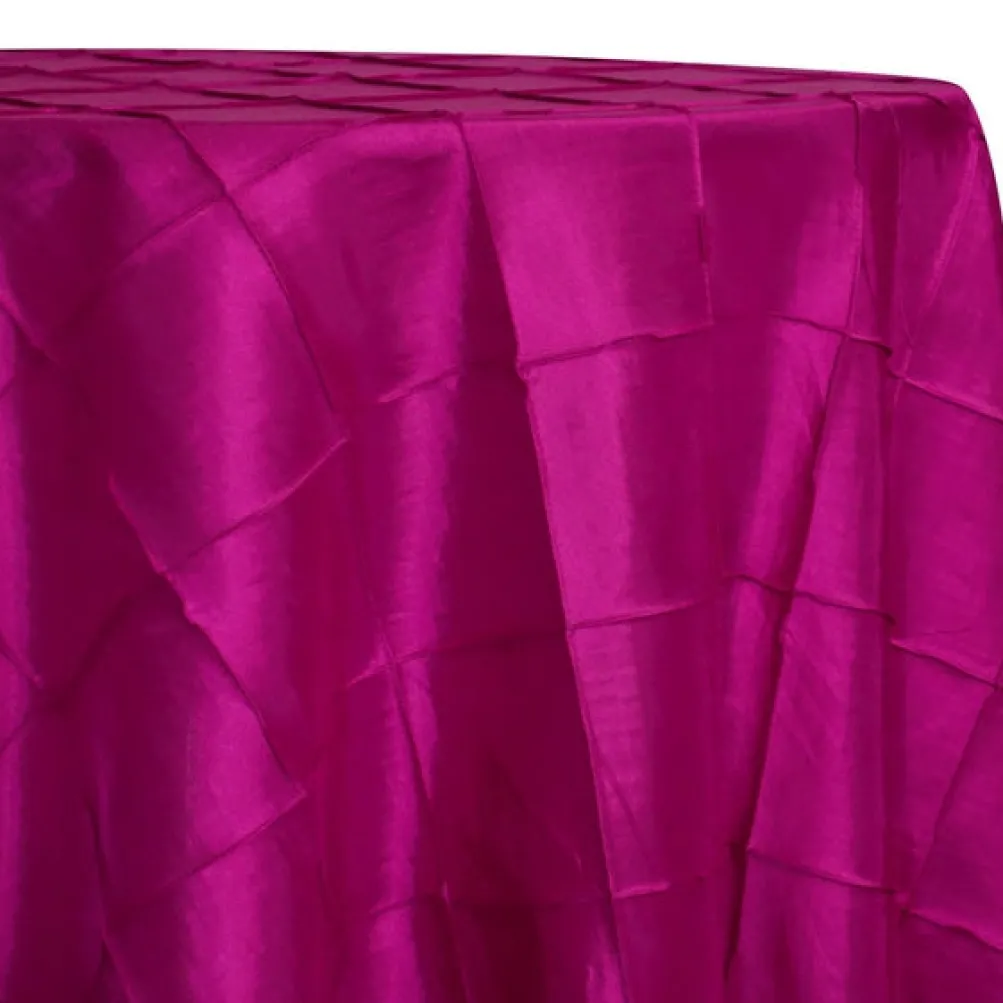 4" Pintuck Taffeta Table Linen in Fuchsia 064