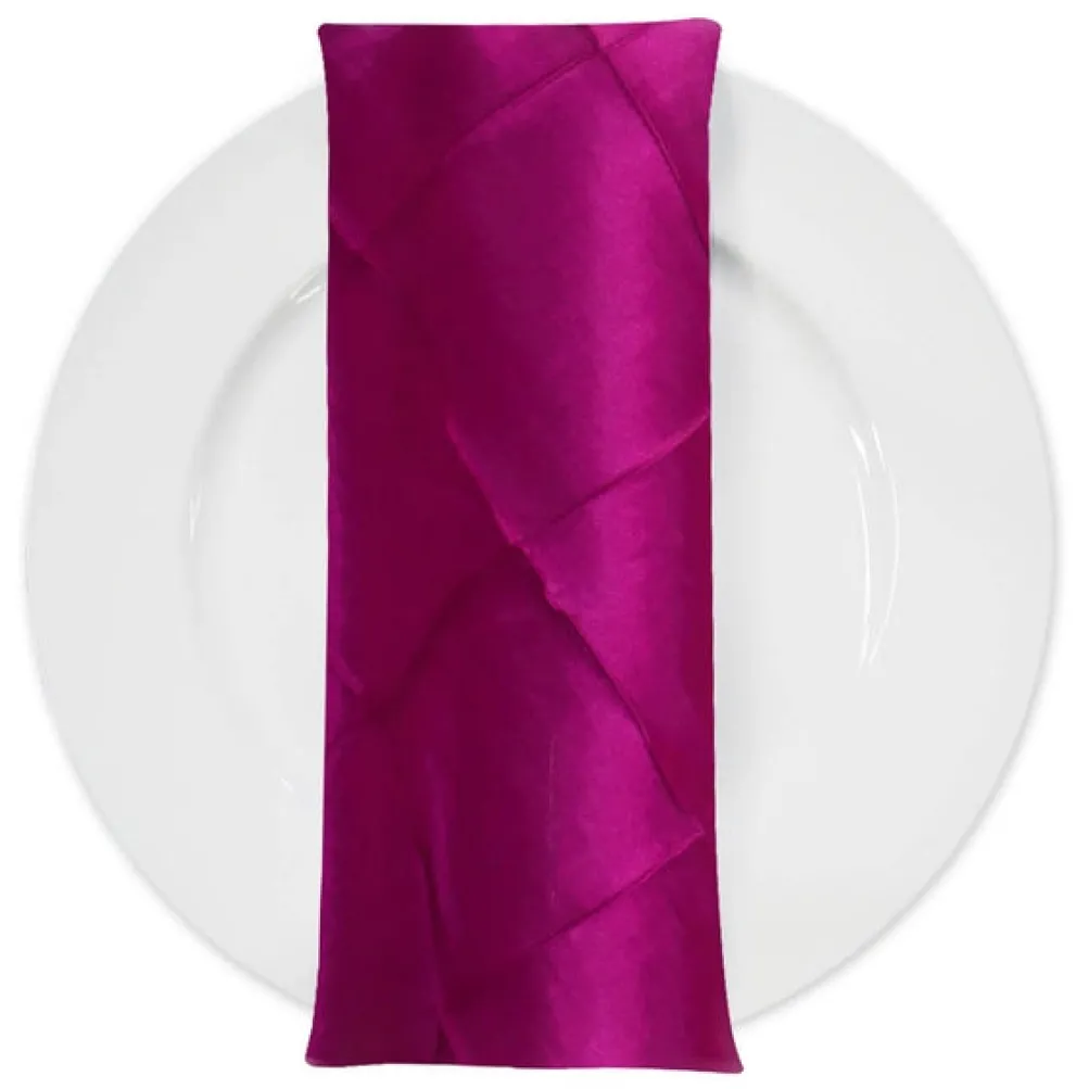 4" Pintuck Taffeta Table Napkin in Fuchsia 064