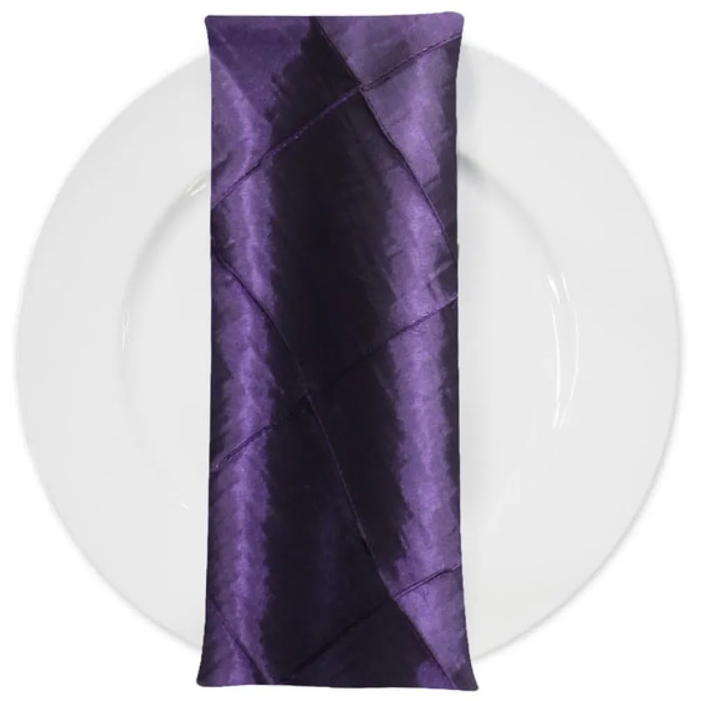 4" Pintuck Taffeta Table Napkin in Raisin 356