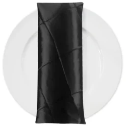 4" Pintuck Taffeta Table Napkin in Black