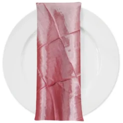 4" Pintuck Taffeta Table Napkin in Coral 131