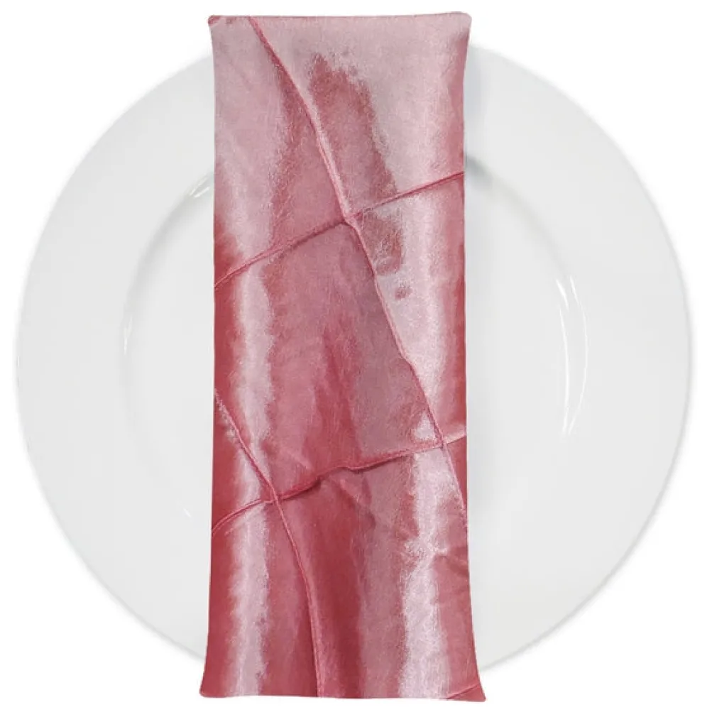 4" Pintuck Taffeta Table Napkin in Coral 131