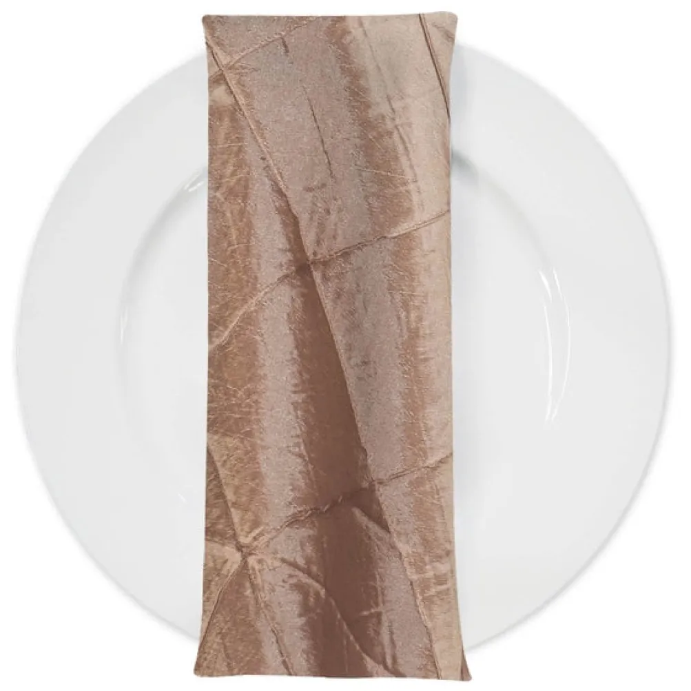 4" Pintuck Taffeta Table Napkin in Khaki Blue