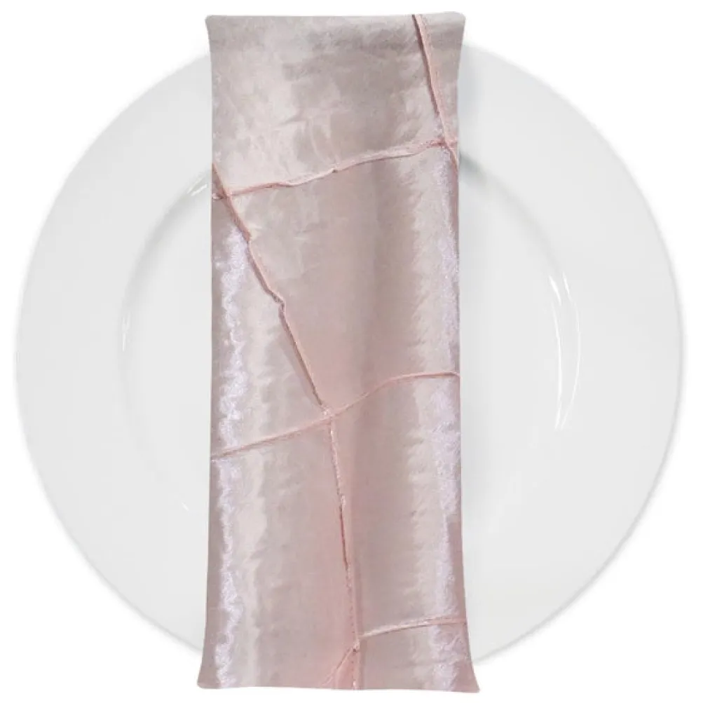 4" Pintuck Taffeta Table Napkin in Rose Petal