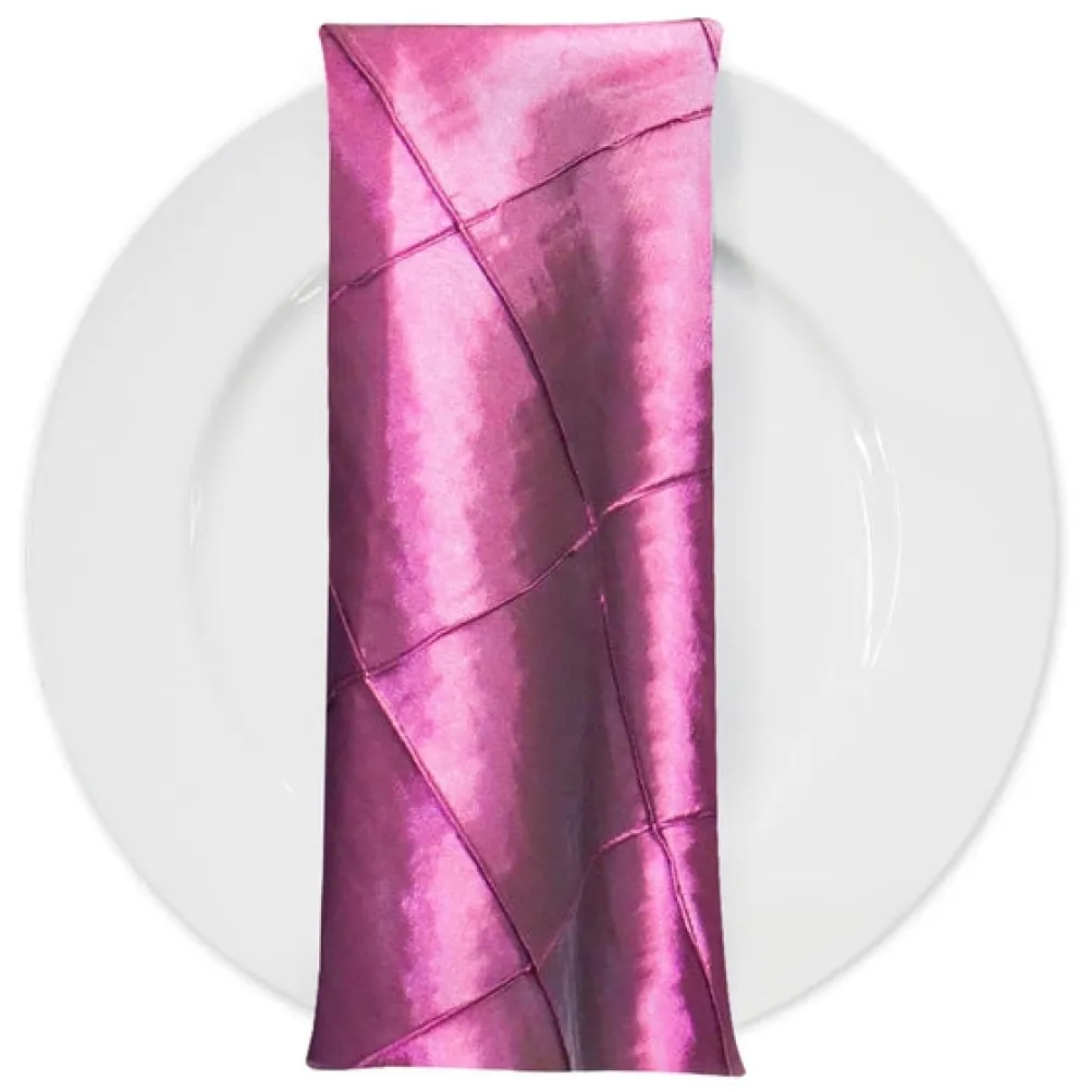 4" Pintuck Taffeta Table Napkin in Sangria 046