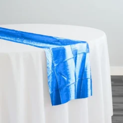 4" Pintuck Taffeta Table Runner in Turquoise 112