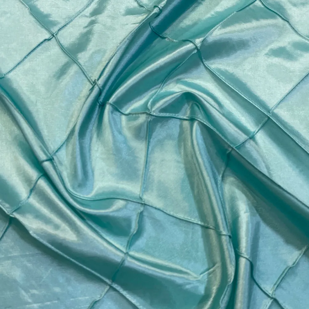 4" Pintuck Taffeta Table Runner in Teal Green 078