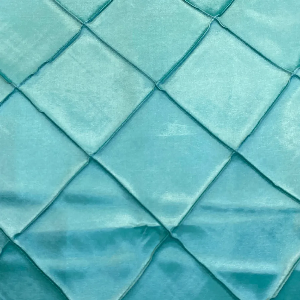 4" Pintuck Taffeta Table Runner in Teal 033
