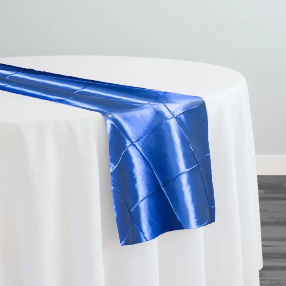 4" Pintuck Taffeta Table Runner in Royal
