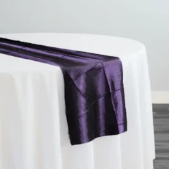 4" Pintuck Taffeta Table Runner in Raisin 356