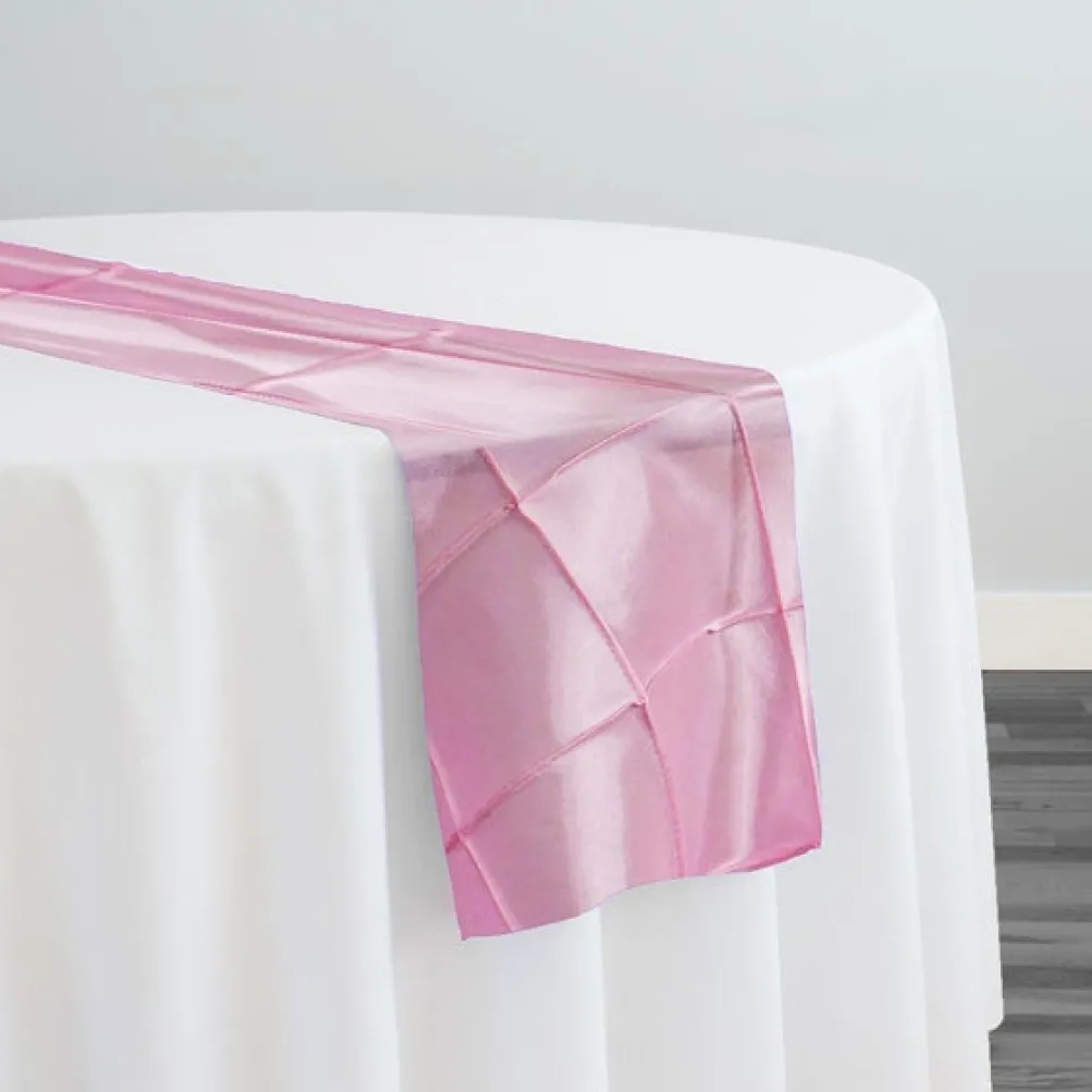 4" Pintuck Taffeta Table Runner in Pink 072