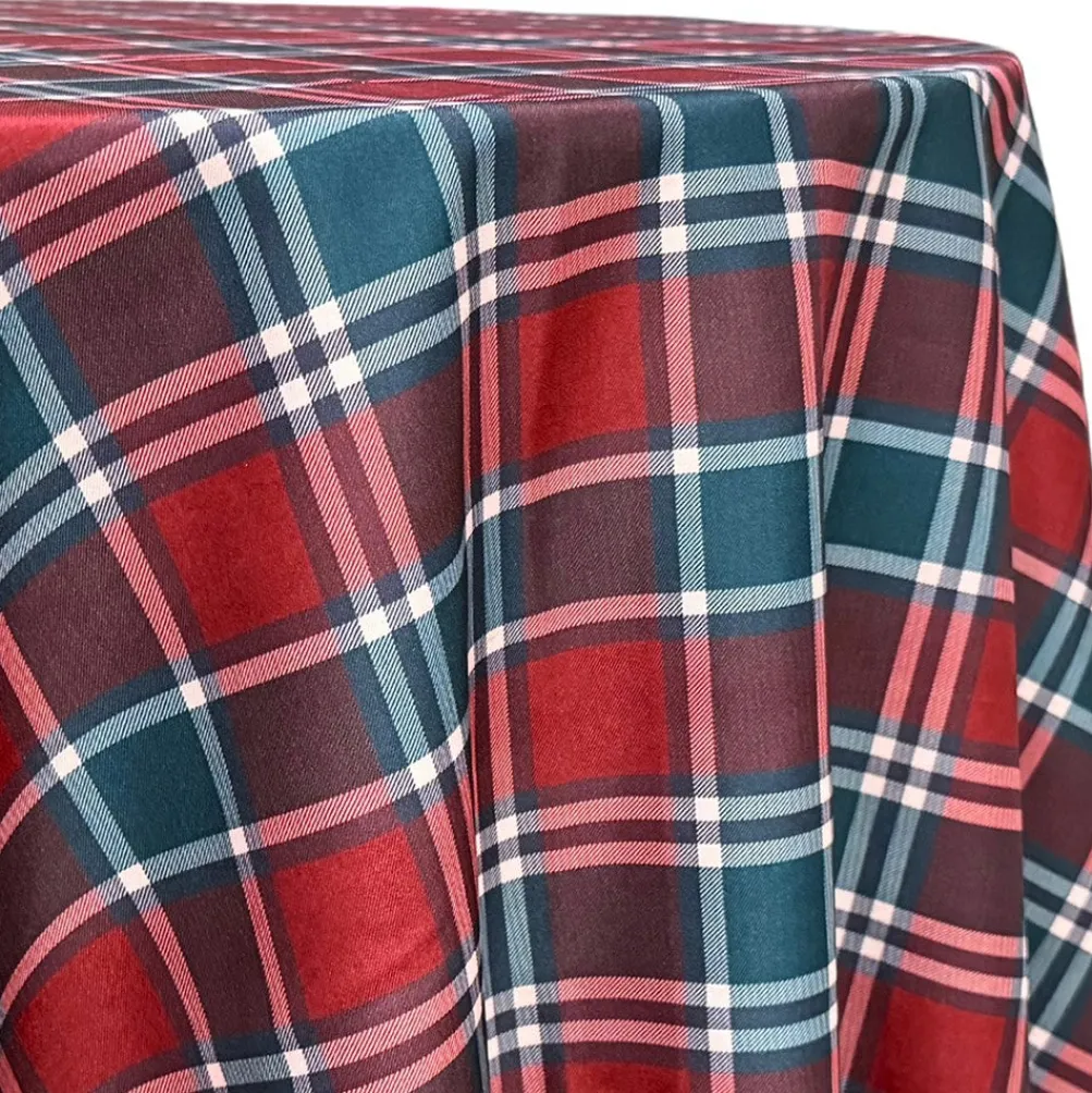 Plaid (Poly Print) Table Linen in Noble