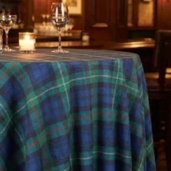 Plaid (Poly Print) Table Linen in Green
