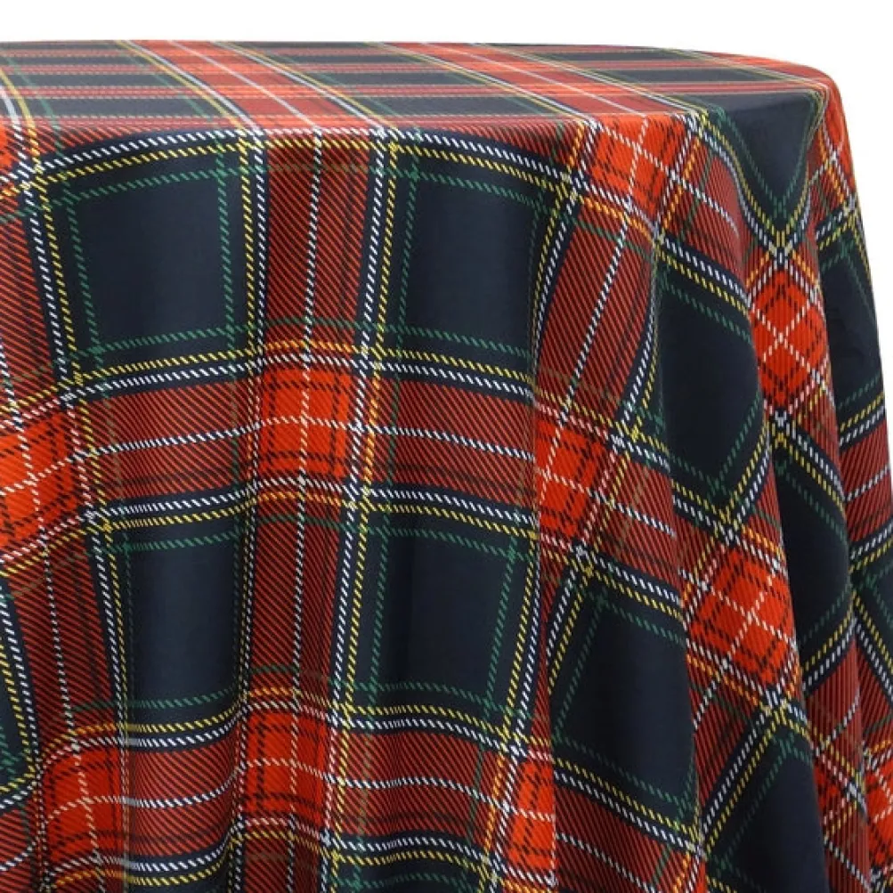 Plaid (Poly Print) Table Linen in Red and Green