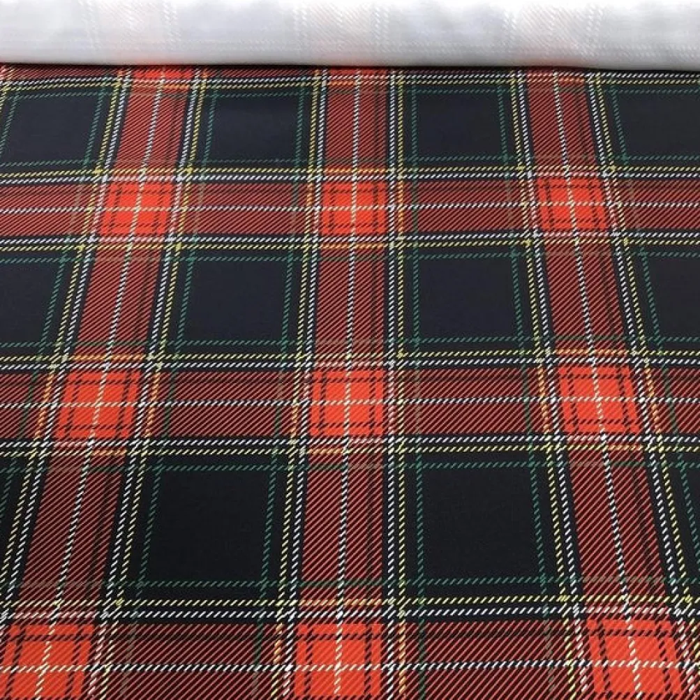 Plaid (Poly Print) Table Linen in Red and Green