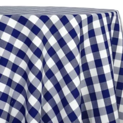 Polyester Checker (Gingham) Table Linen in Navy