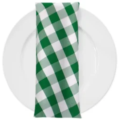 Polyester Checker (Gingham) Table Napkin in Kelly Green