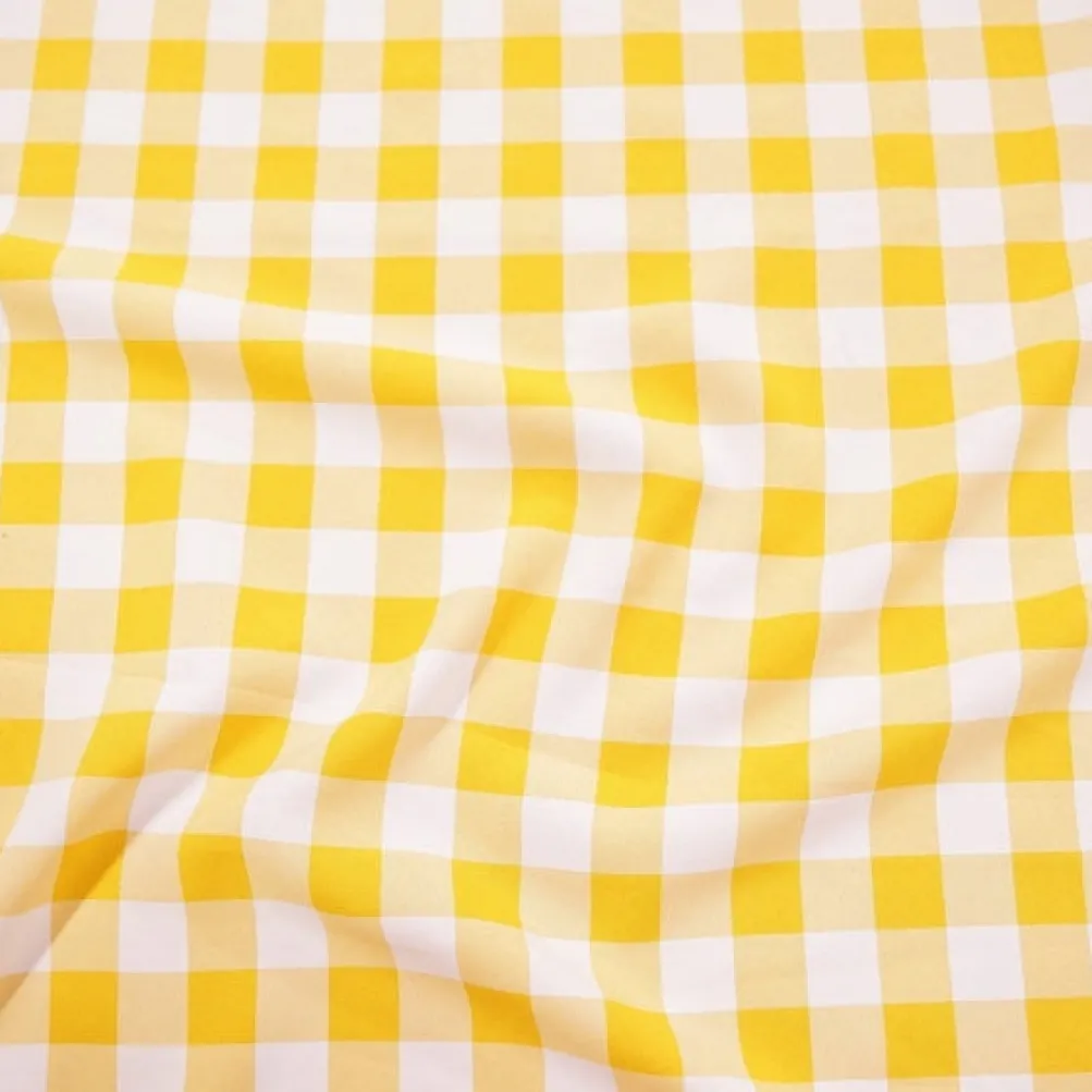 Polyester Checker (Gingham) Table Linen in Dark Yellow