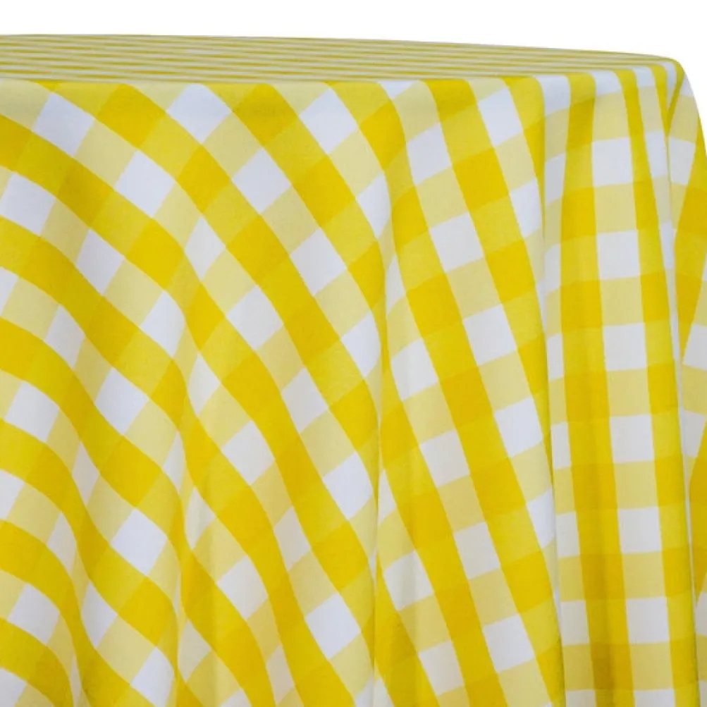 Polyester Checker (Gingham) Table Linen in Dark Yellow
