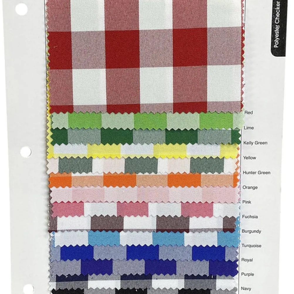 Polyester Checker (Gingham) Table Linen in Burgundy