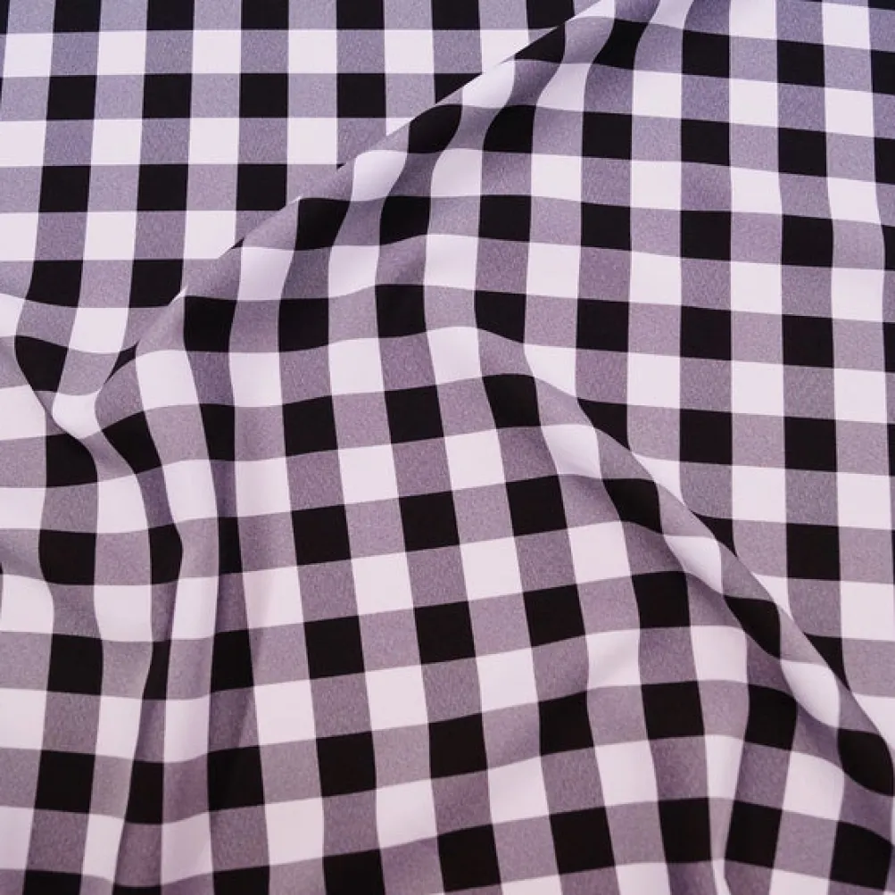 Polyester Checker (Gingham) Table Linen in Black