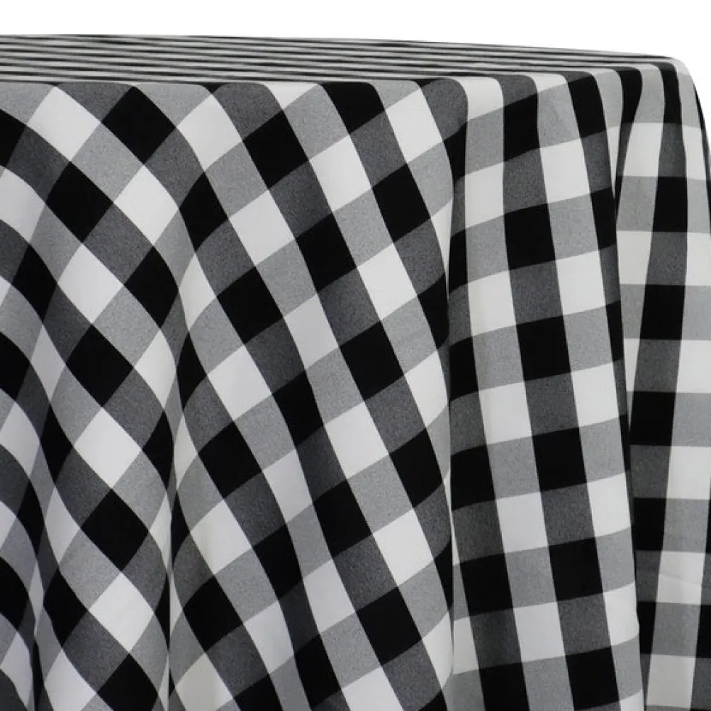 Polyester Checker (Gingham) Table Linen in Black