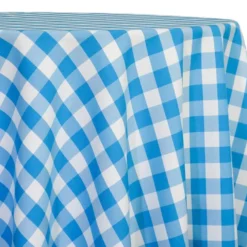 Polyester Checker (Gingham) Table Linen in Turquoise