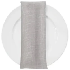 Poly Slub Linen Table Napkin in White