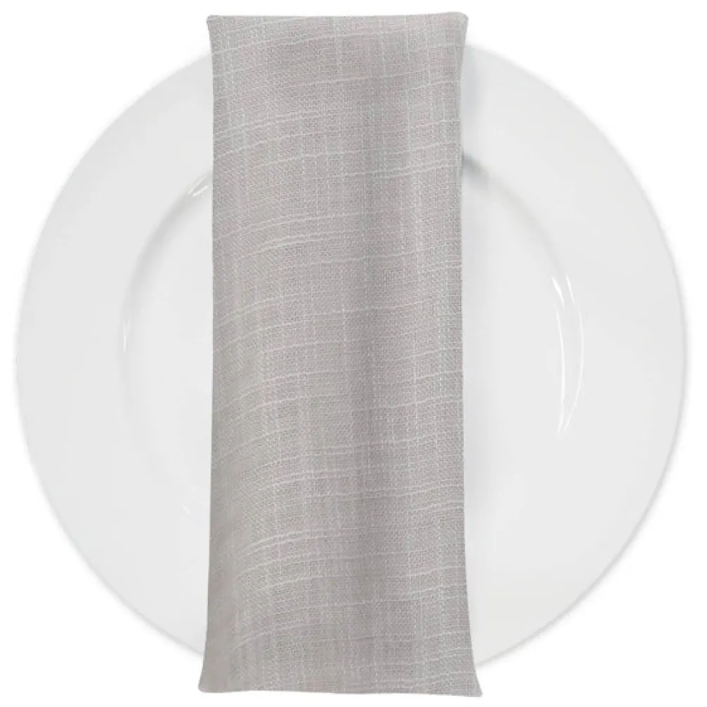 Poly Slub Linen Table Napkin in White