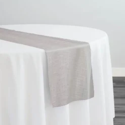 Poly Slub Linen Table Runner in Ivory