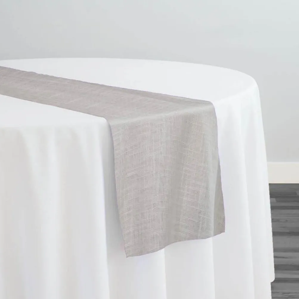 Poly Slub Linen Table Runner in Ivory