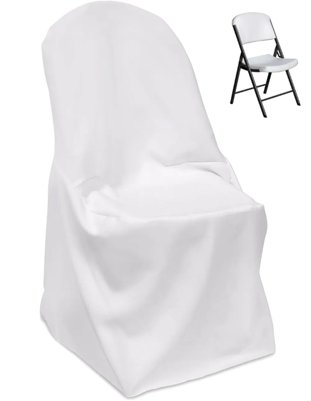 Poplin Lifetime (Round Top) Plastic Folding Chair Cover - Basic Quality